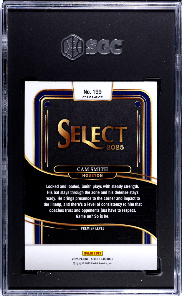 2025 Panini Select Cam Smith Zebra Prizm #199 SGC 9