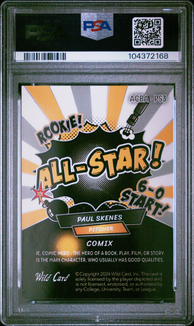 2024 Wild Card Alumination Comix Paul Skenes Edition Paul Skenes B CR Silver Yellow BM 1/5