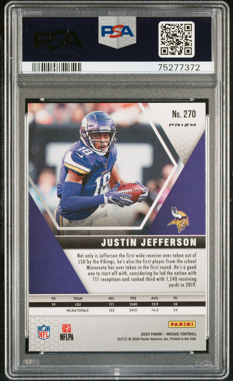 2020 Panini Mosaic Justin Jefferson Reactive Blue