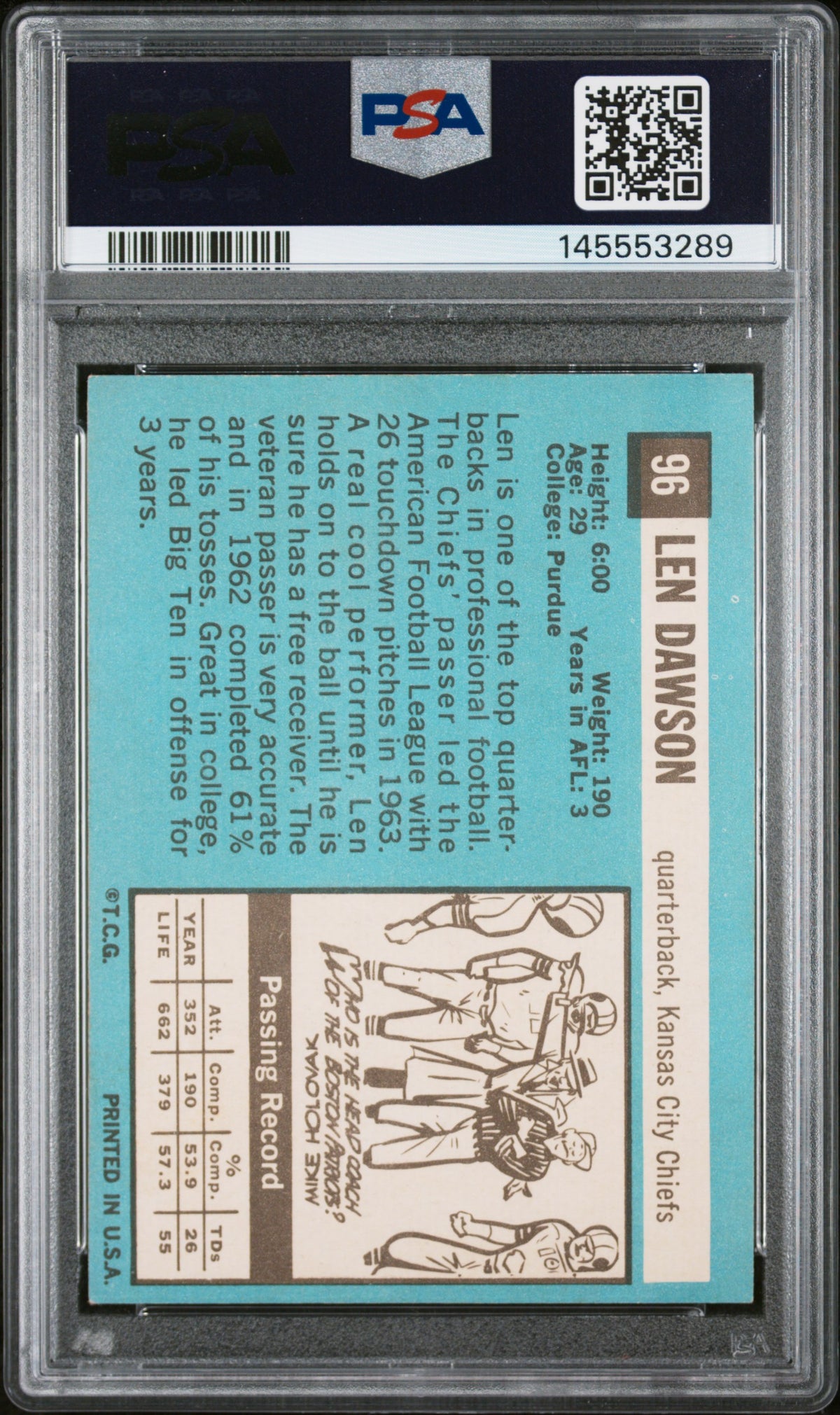 1964 Topps Len Dawson #96 PSA 5