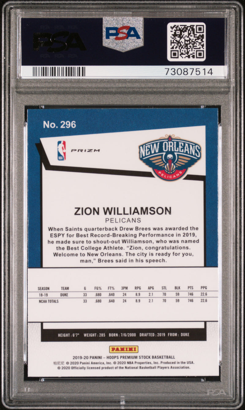 2019 Panini Hoops Premium Stock Zion Williamson