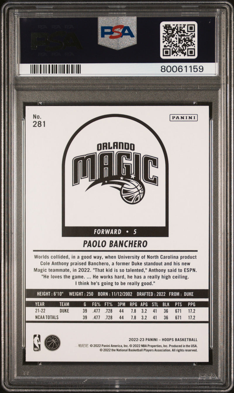 2022 Panini NBA Hoops Paolo Banchero