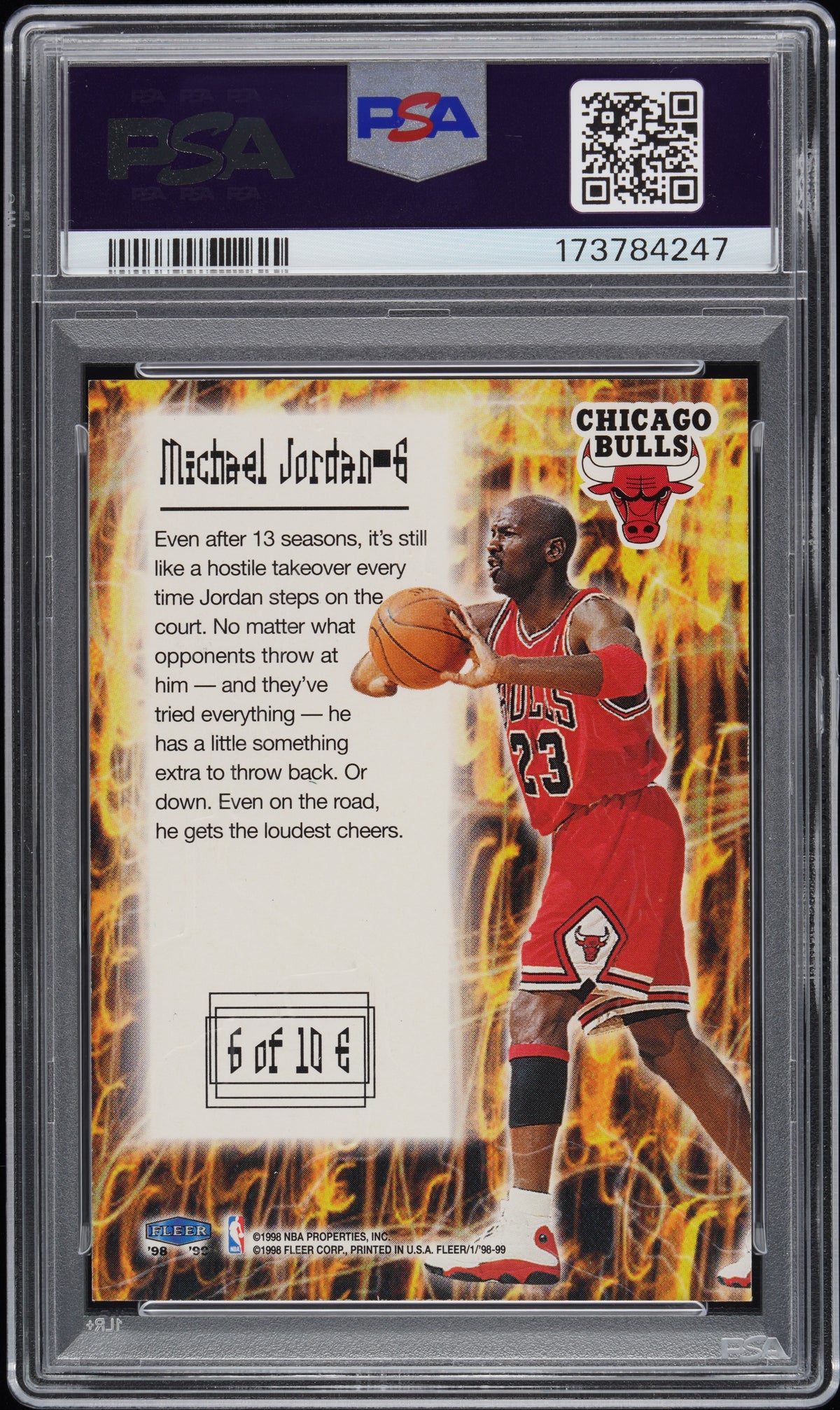 1998 Fleer Tradition Electrifying Michael Jordan #6 PSA 7 Chicago Bulls