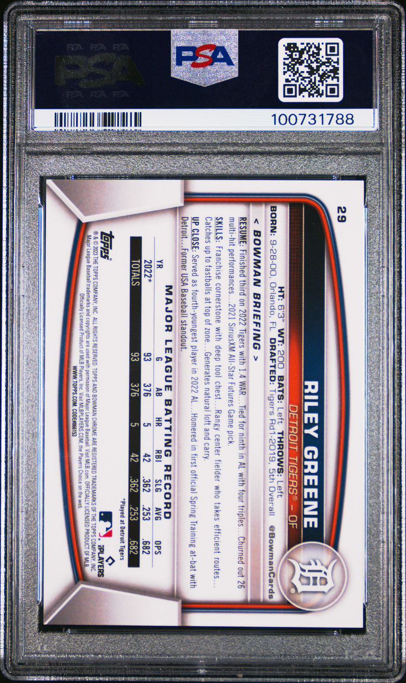 2023 Bowman Chrome Sapphire Edition Riley Greene Aqua 92/99