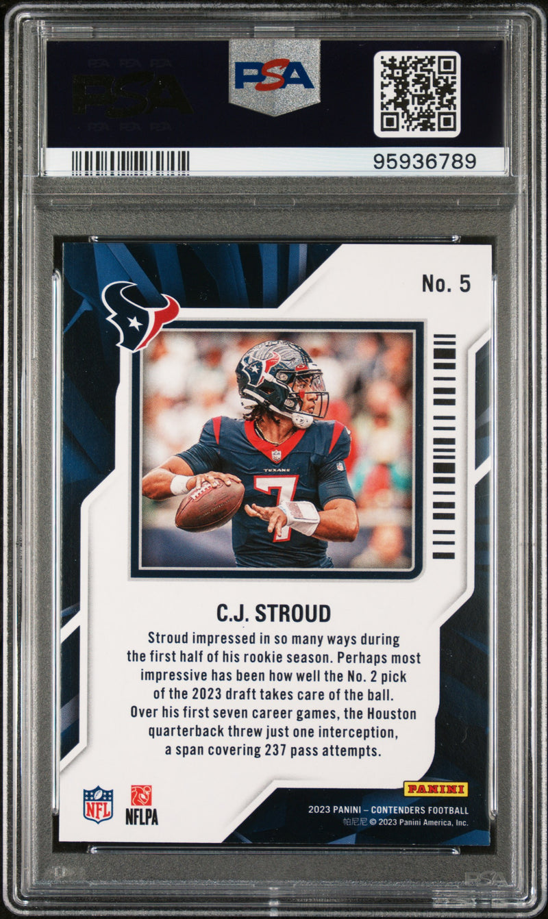 2023 Panini Contenders Rookie Of The Year CJ Stroud Rookie Of The Year PSA 10