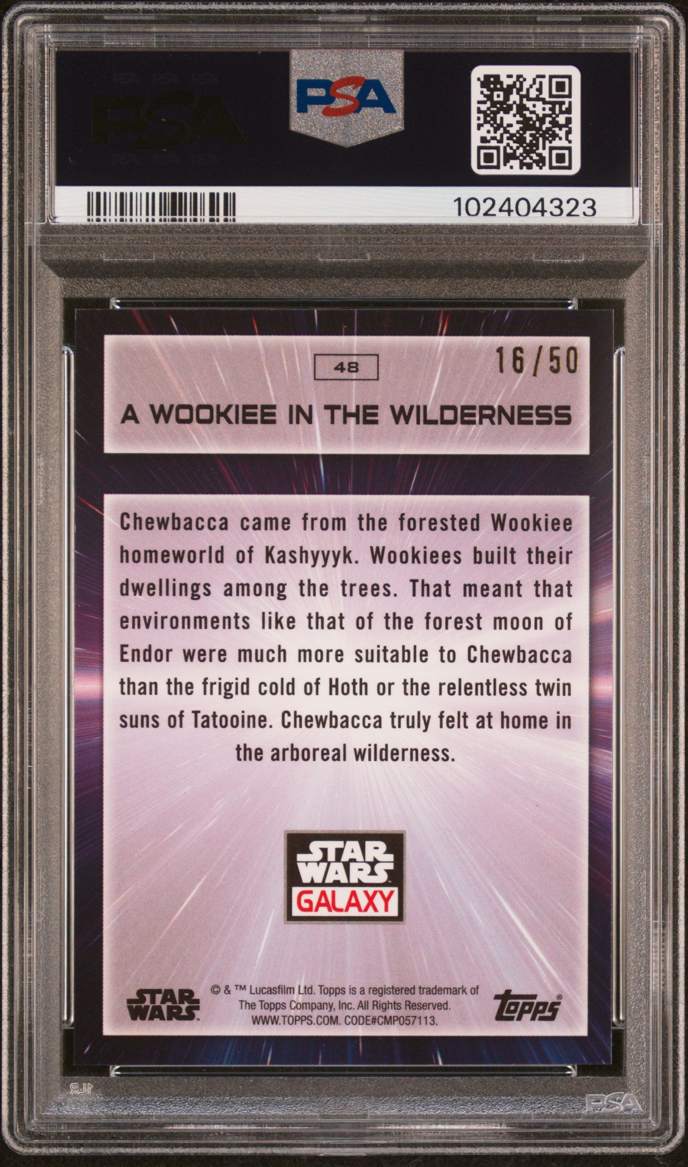 2022 Topps Chrome Star Wars Galaxy Chewbacca Wookies in Wilderness #48 PSA 9