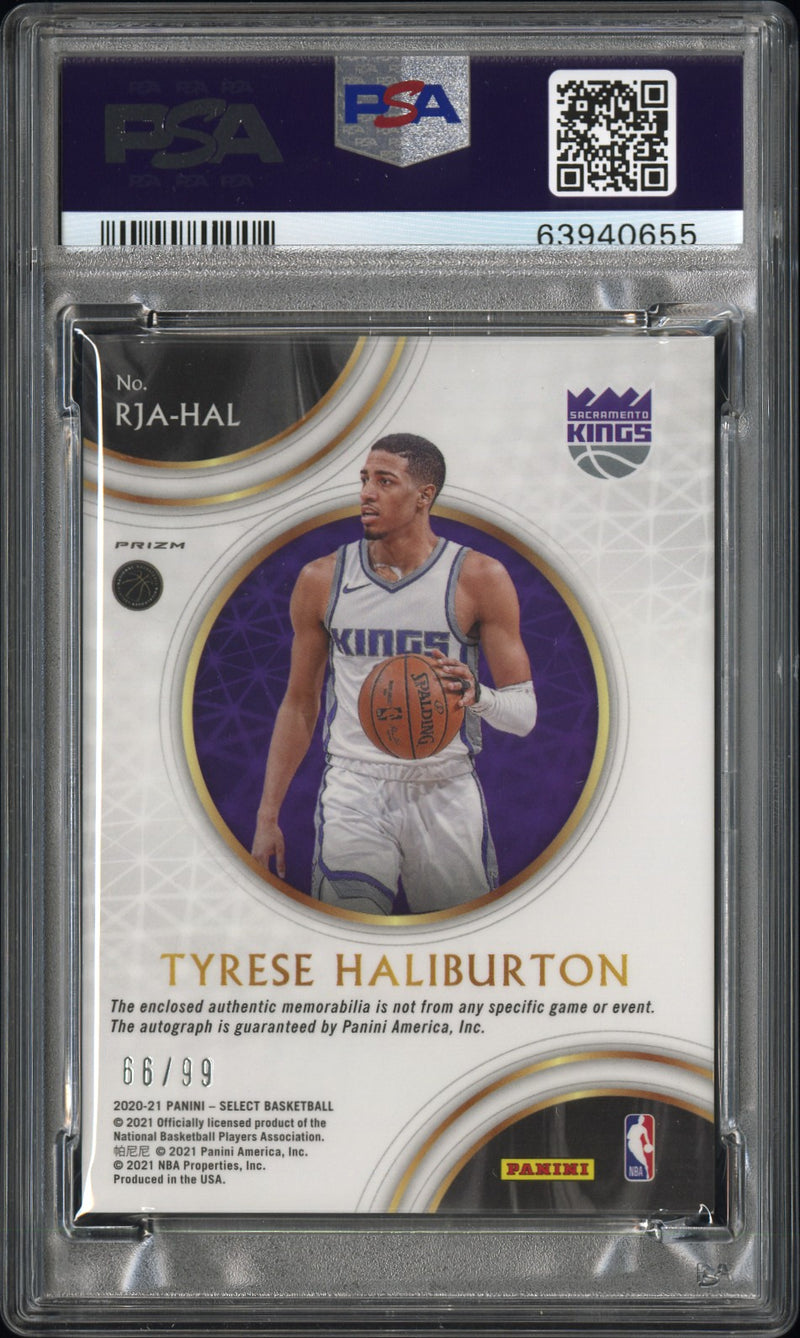 2020 Panini Select Rookie Jersey Autographs Tyrese Haliburton Purple RPA /99