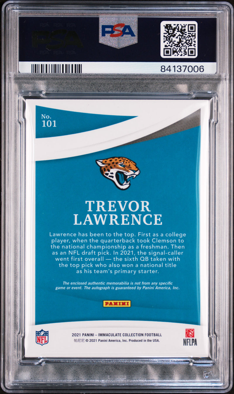 2021 Panini Immaculate Trevor Lawrence RPA 09/18 Premium Edition