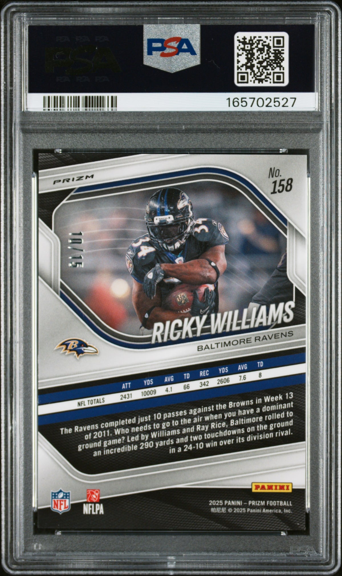 2025 Panini Prizm Ricky Williams Cherry Blossom Choice #158 PSA 10