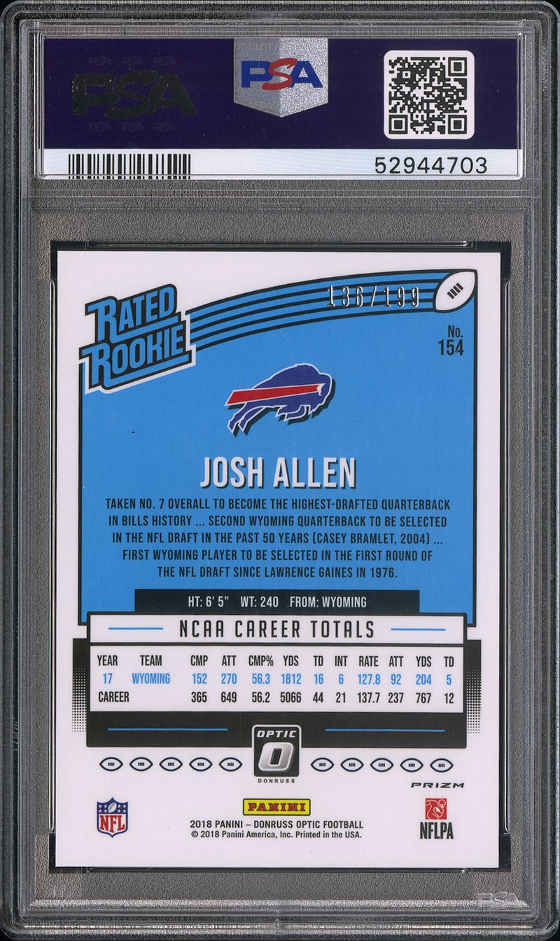 2018 Panini Donruss Optic Josh Allen Orange