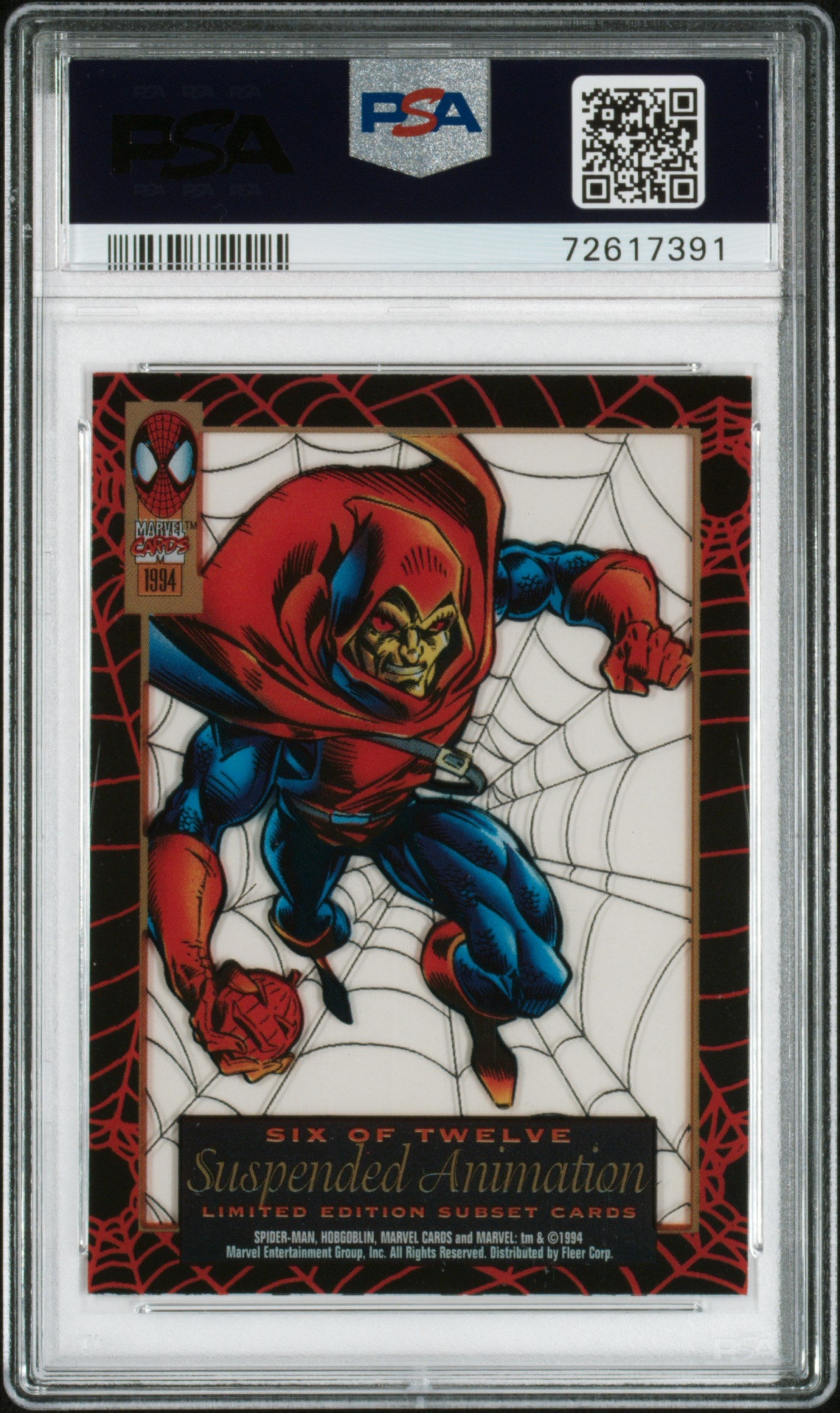 1994 Fleer The Amazing Spider-Man Suspended Animation Fleer Hobgoblin #6 PSA 7