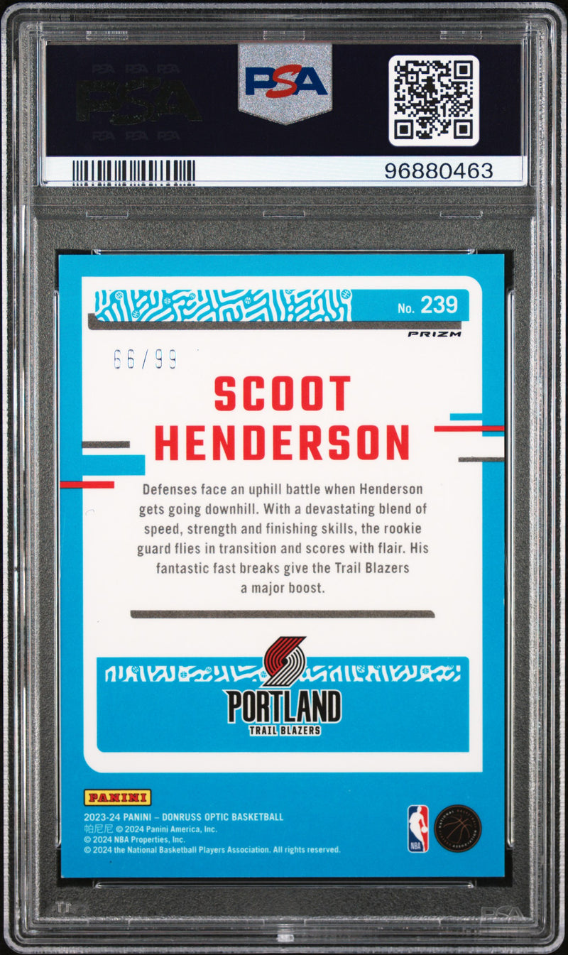 2023 Panini Donruss Optic Scoot Henderson Fast Break Purple
