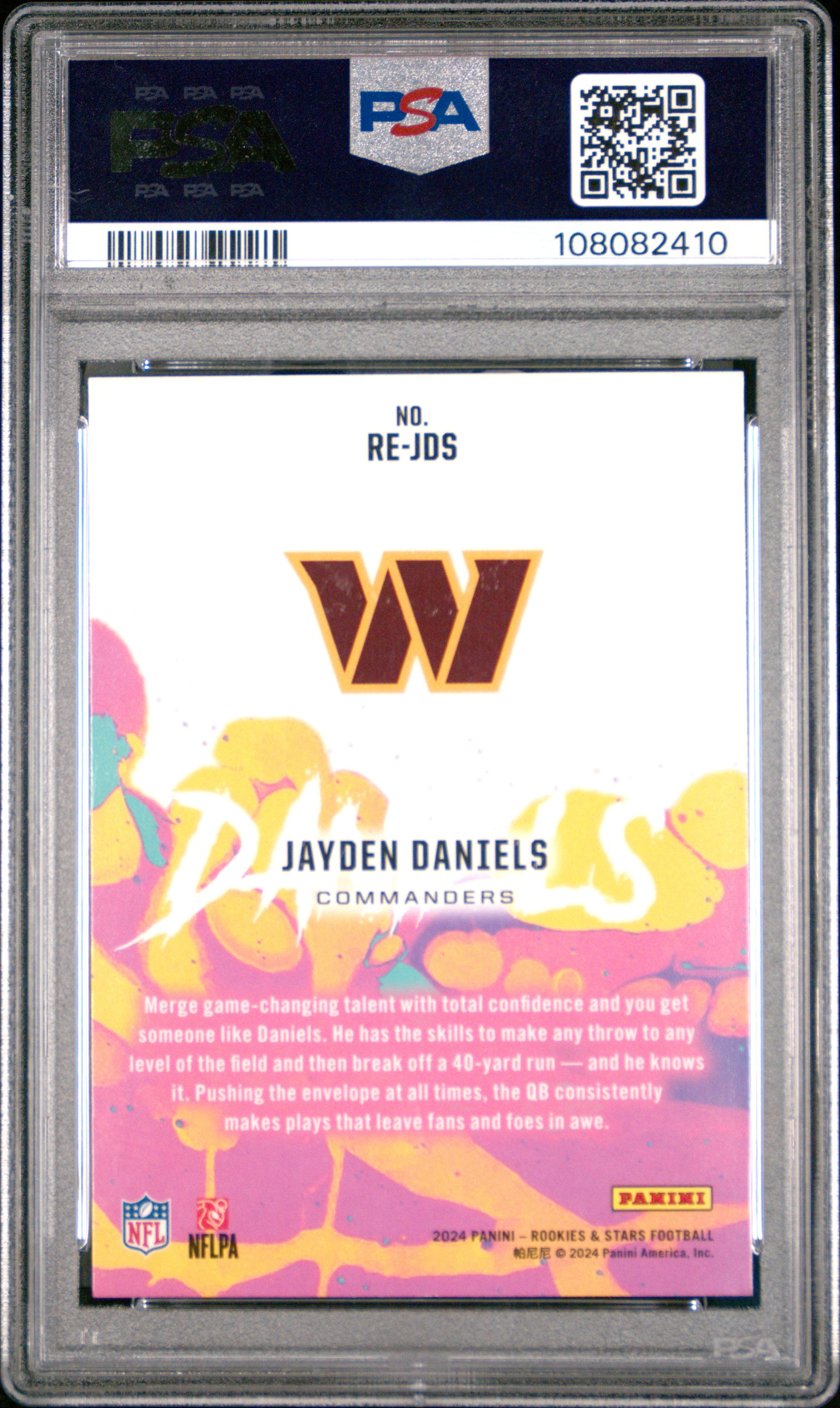 2024 Panini Rookies & Stars Rookie Exclusive Jayden Daniels PSA 9 Commanders