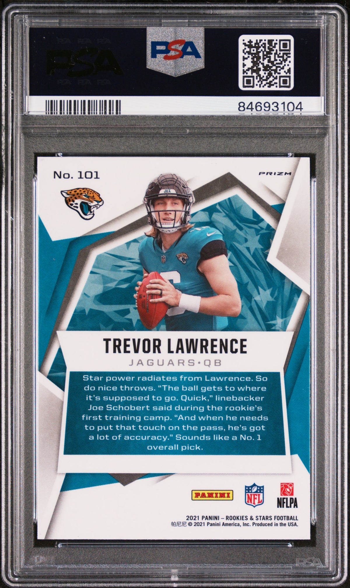 2021 Panini Rookies & Stars Trevor Lawrence Red Pulsar Prizm #101 PSA 8 Jacksonville Jaguars