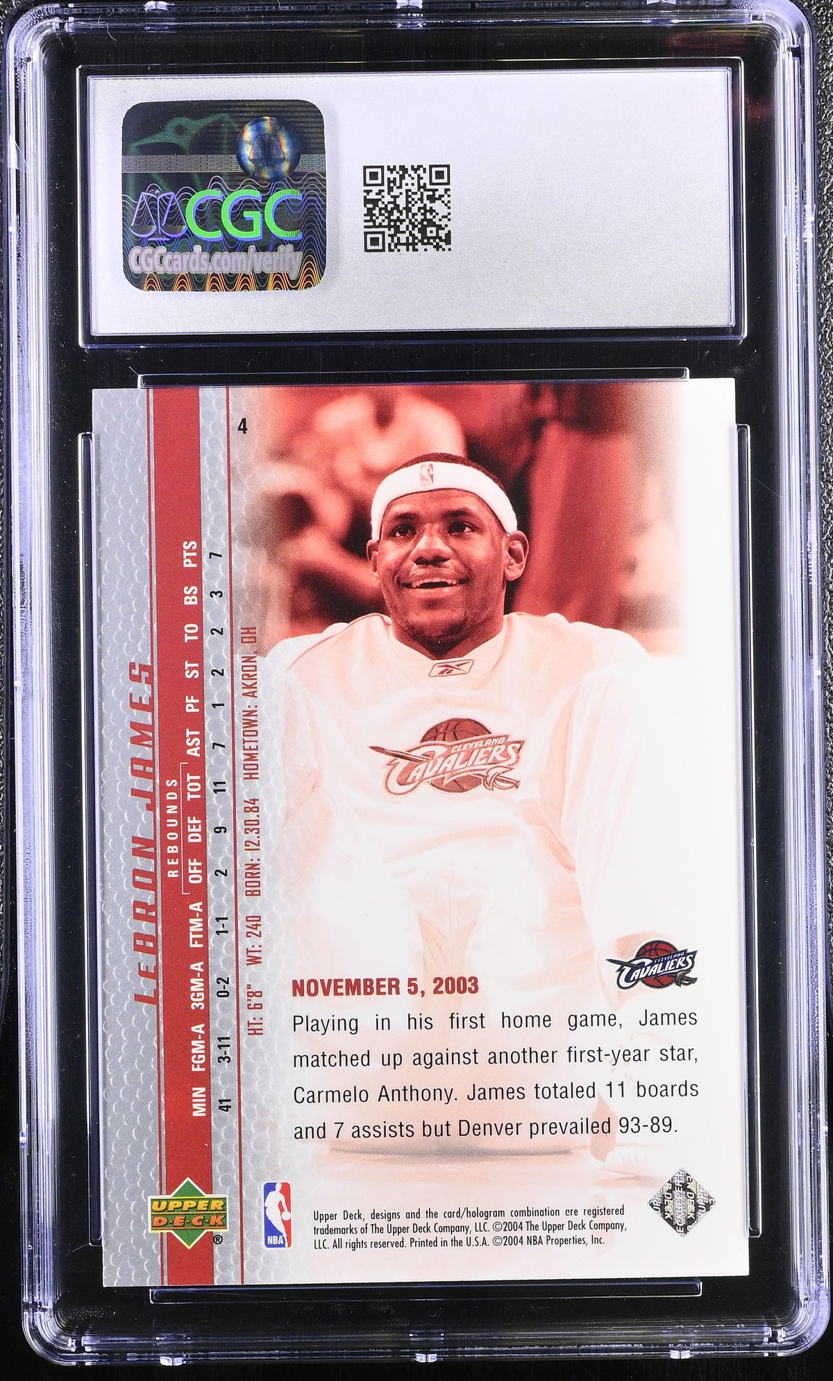 2003-04 Upper Deck LeBron James Phenomenal Beginning #4 CGC 9.5