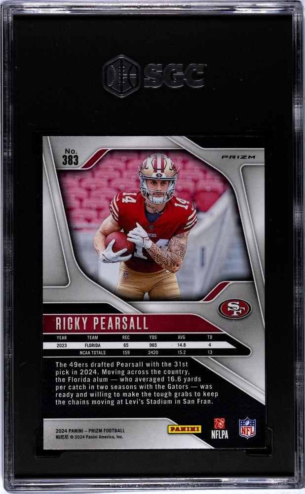 2024 Prizm Ricky Pearsall Green Wave Rookie #383 SGC 9.5 San Francisco 49ers