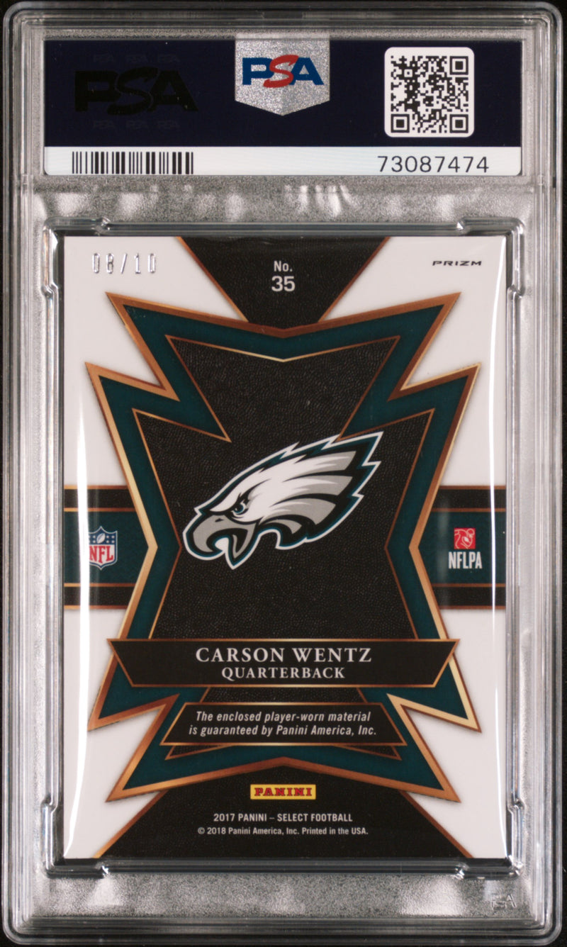 2017 Panini Select Sparks Prizm Relics Carson Wentz