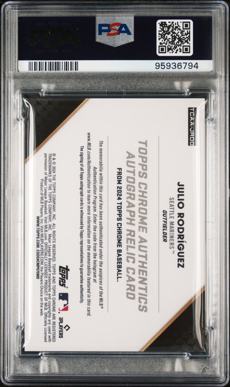 2024 Topps Chrome Topps Chrome Authentics Autographs Julio Rodriguez PSA 10