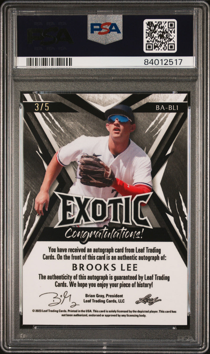 2023 Leaf Exotic Autographs Brooks Lee