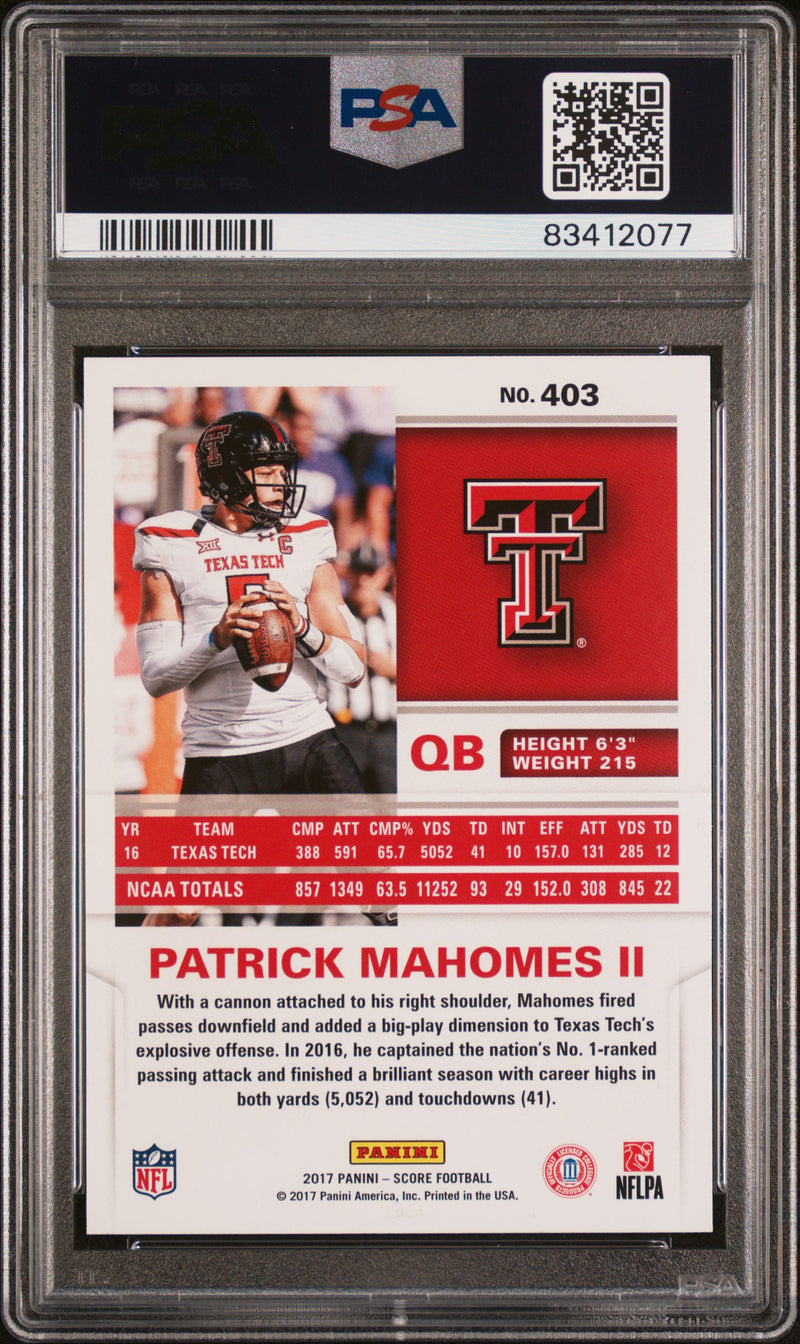 2017 Panini Score Patrick Mahomes II