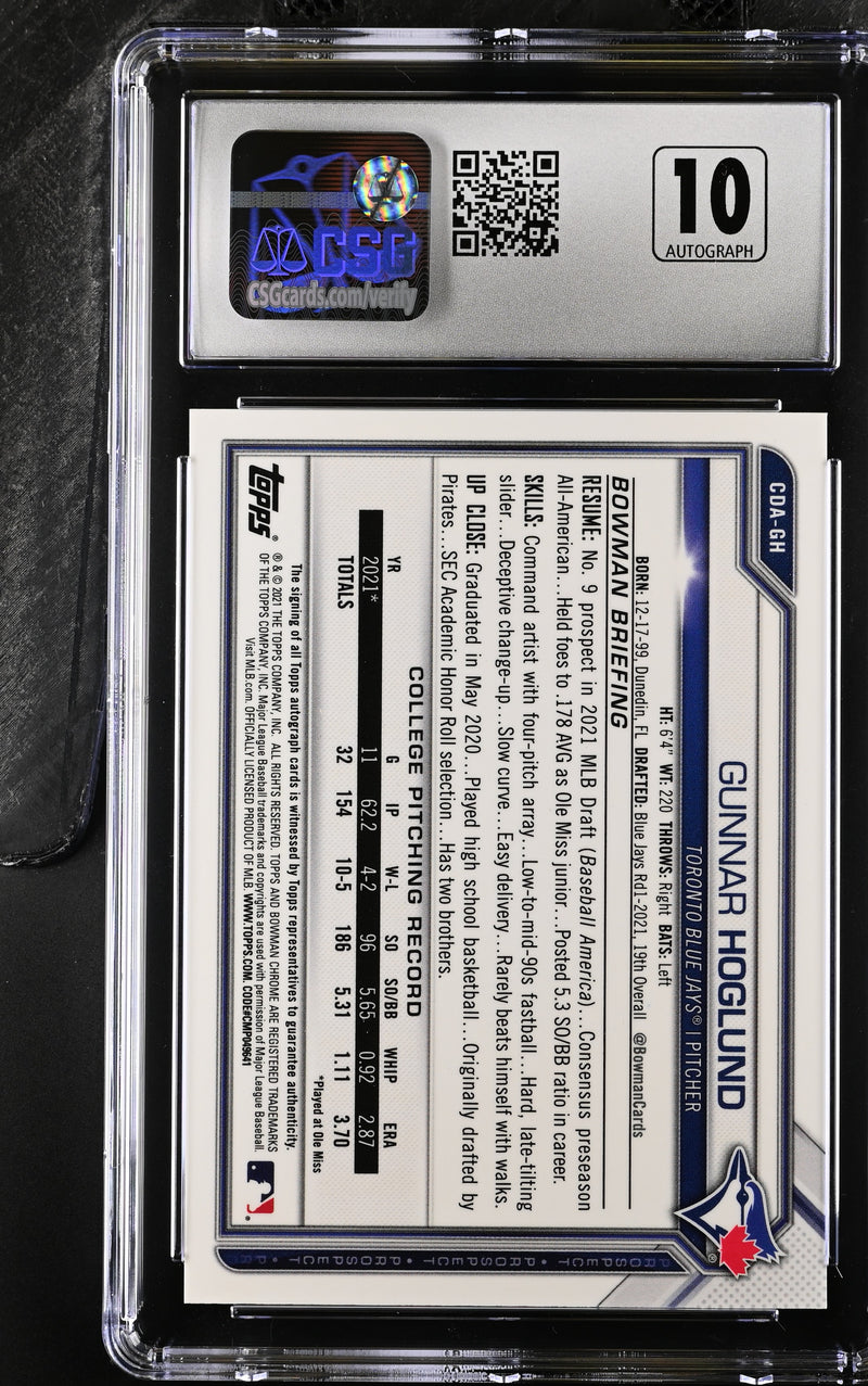 2021 Draft Gunnar Hoglund Aqua Lava Refractor