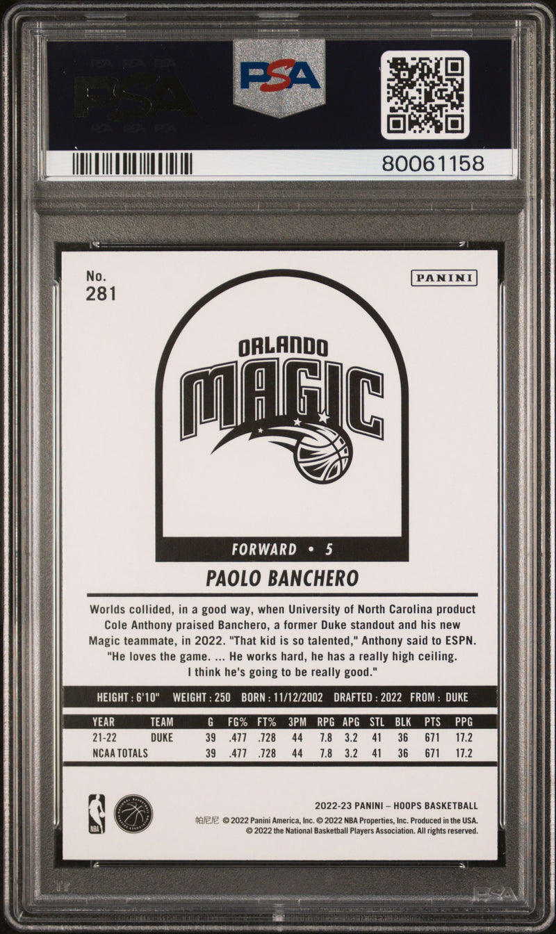 2022 Panini NBA Hoops Paolo Banchero