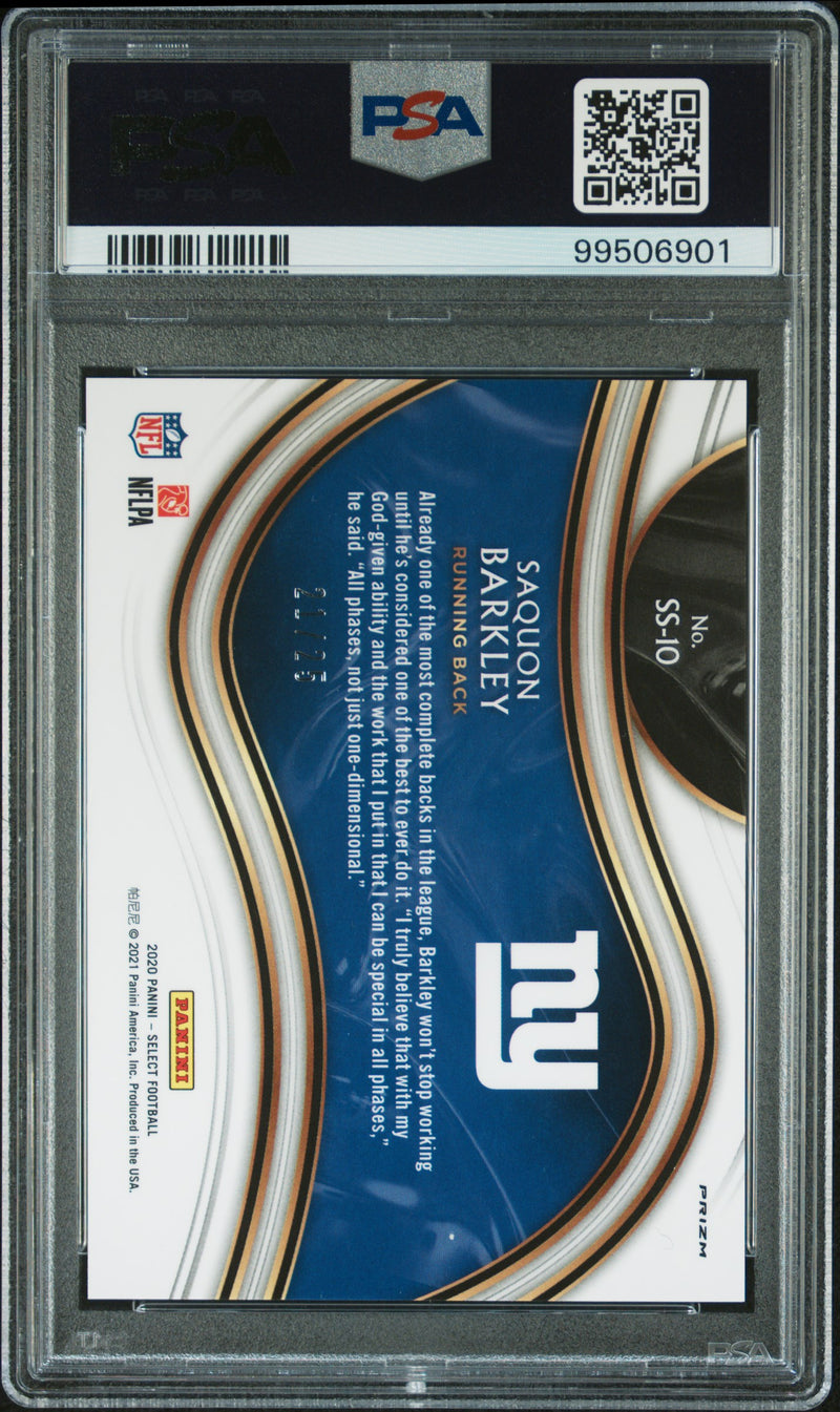 2020 Panini Select Snapshots Saquon Barkley Tie Dye Prizm PSA 10 GEM