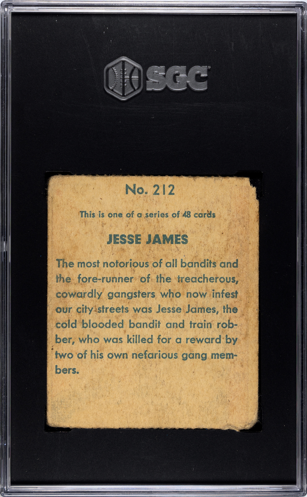 1930s R128 Jesse James #212 SGC 1