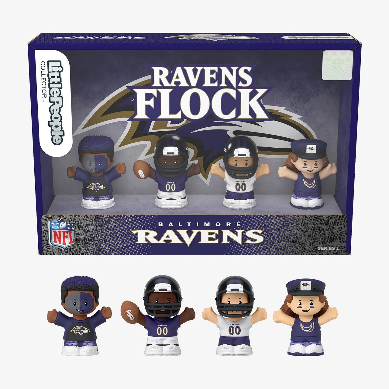 Baltimore Ravens Fisher-Price Little People 4-Pack NFL Figures Collector Set - NFL Little People