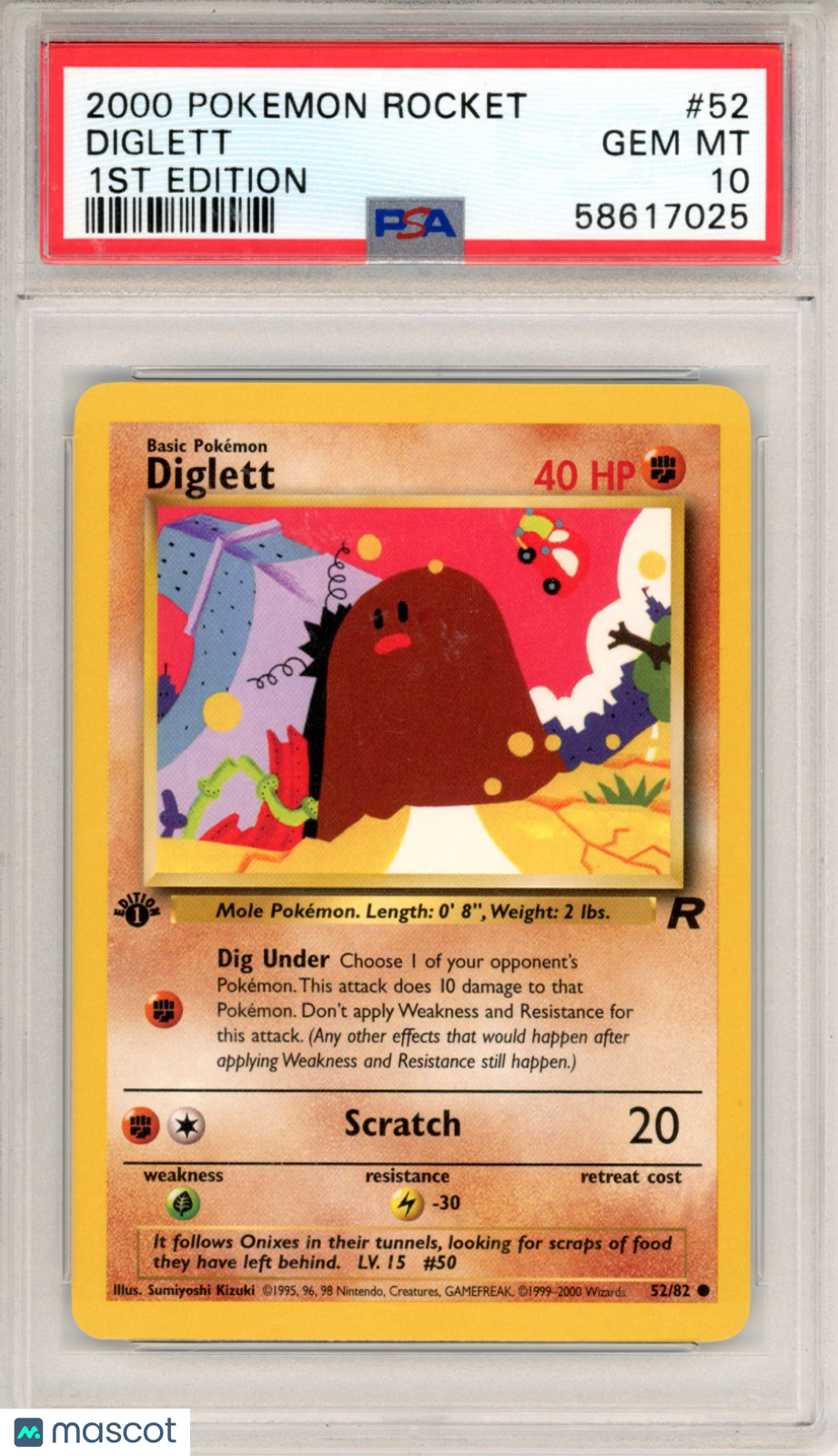 2000 Pokemon Rocket Diglett #52 1st Edition PSA 10 GEM MINT