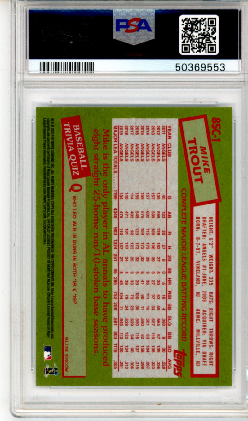 2020 Topps Silver Pack 1985 Chrome Promo Mike Trout