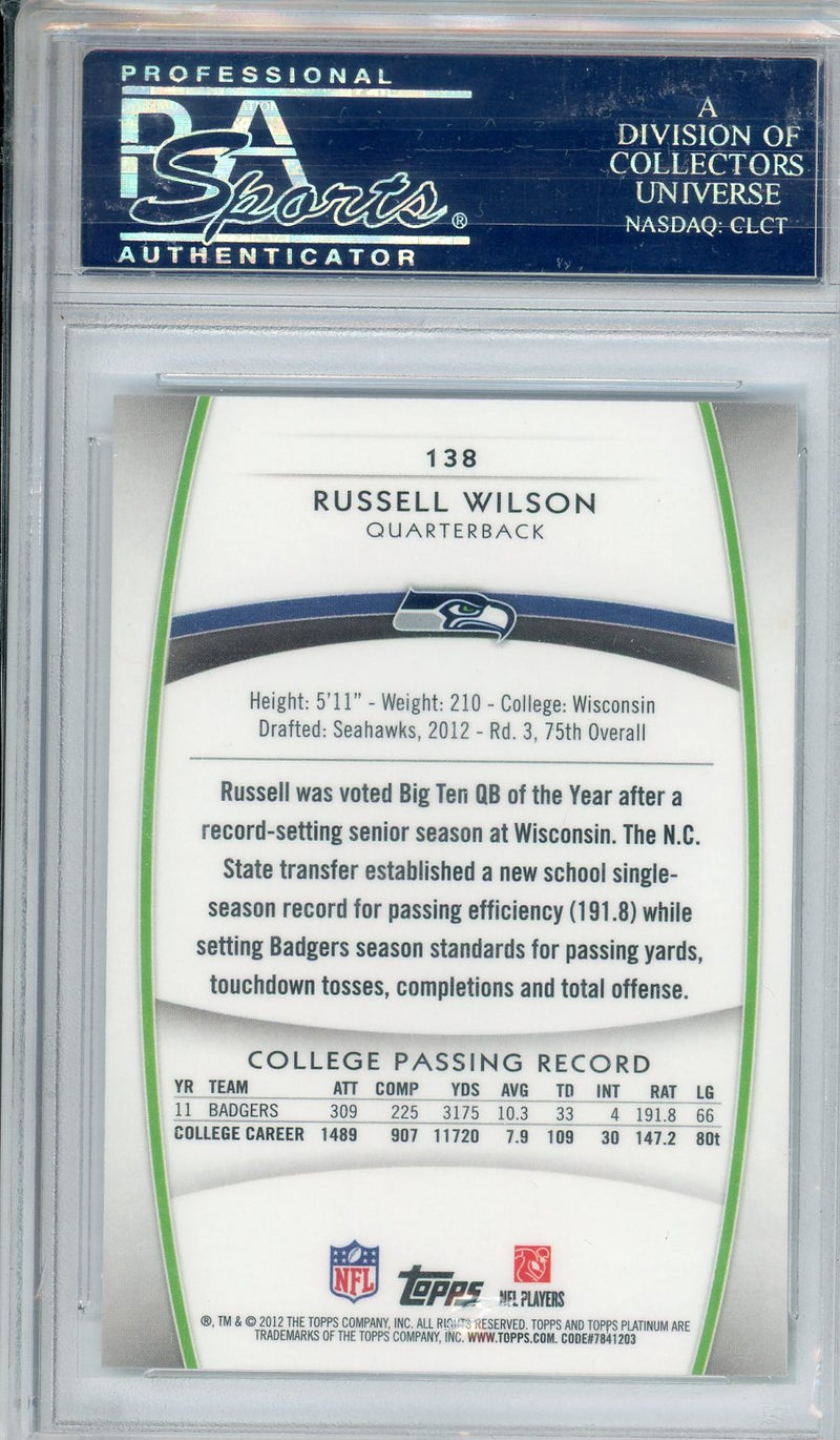 2012 Topps Platinum Russell Wilson X-Fractor Rookie
