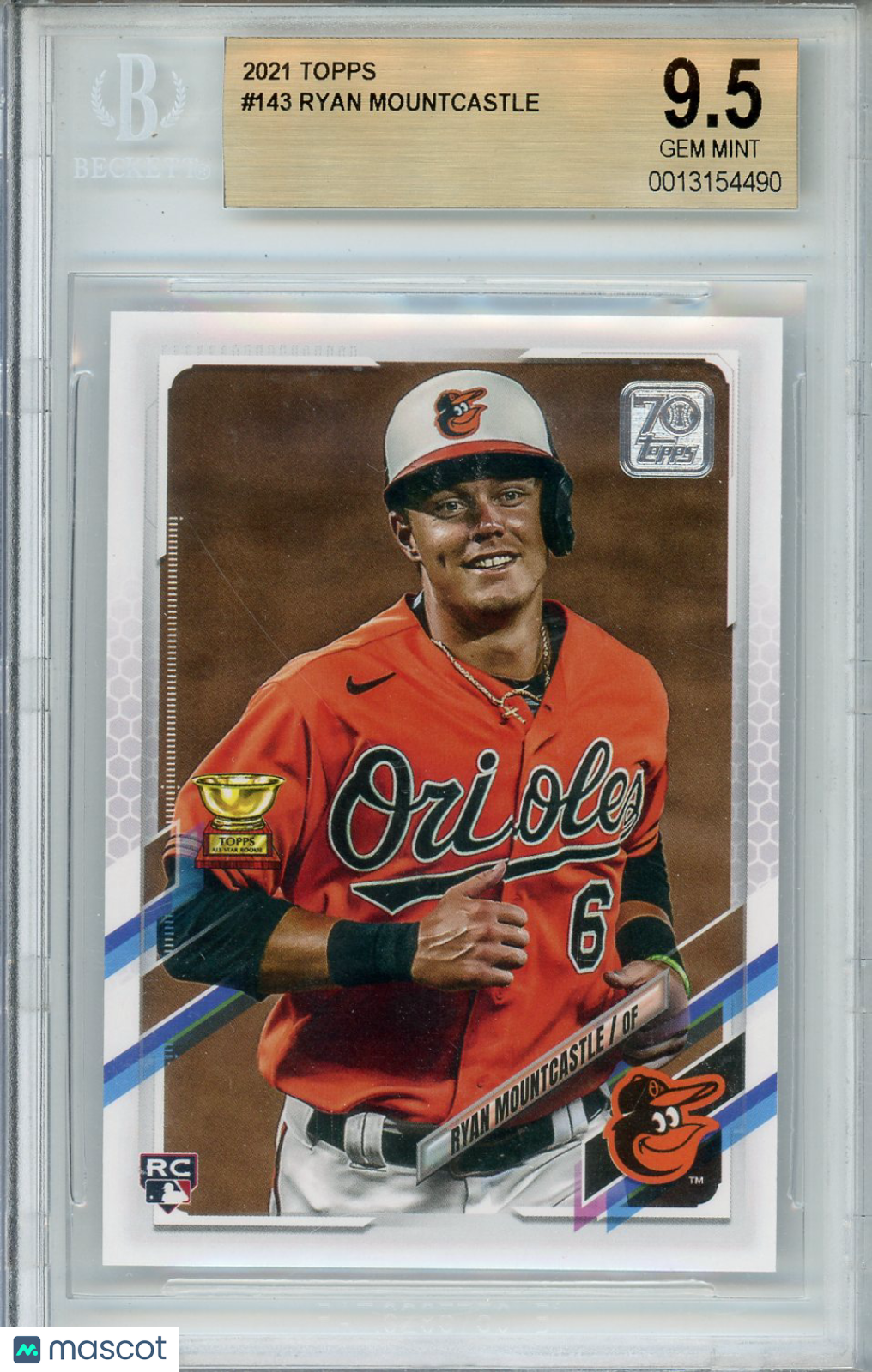 2021 Topps Ryan Mountcastle Rookie #143 BGS 9.5 GEM MINT Baltimore Orioles