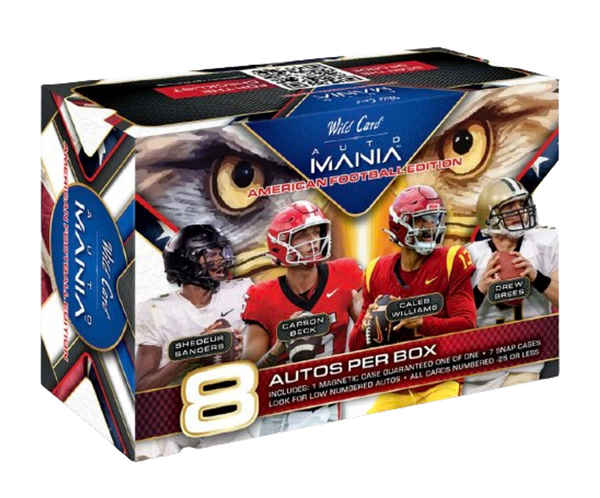 2024 Wild Card Auto Mania American Football Hobby Box (8 Autos/Box)