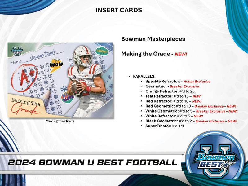 2024 Bowman University Best Football Hobby Box (4 Autos) Jan 6th