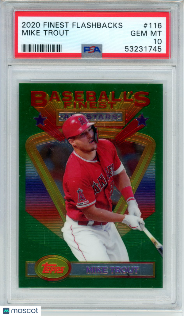 2020 Topps Finest Flashbacks Mike Trout #116 PSA 10 Baseball