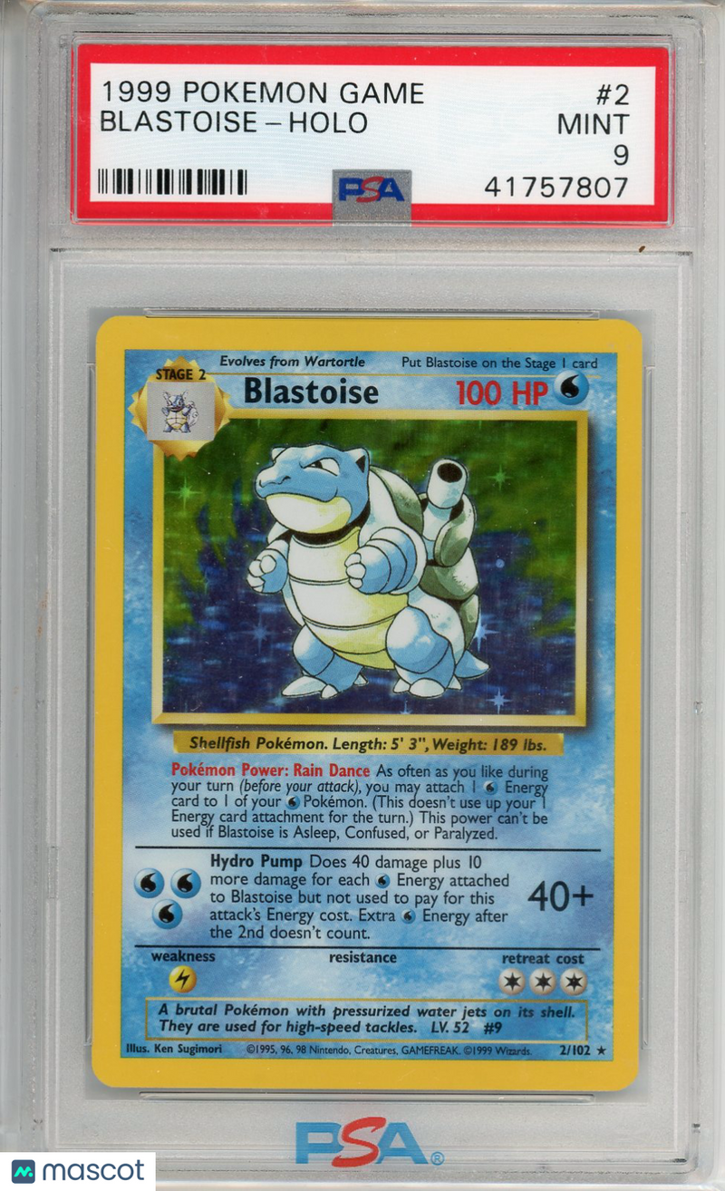 1999 Pokemon Game PokéMon TCG Blastoise
