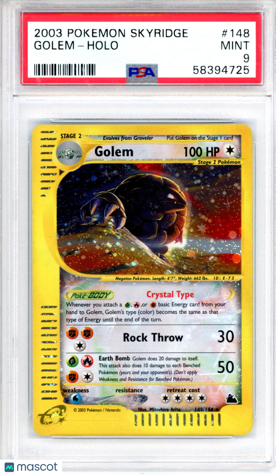 2003 Pokemon Skyridge Golem #148 Holo PSA 9 MINT