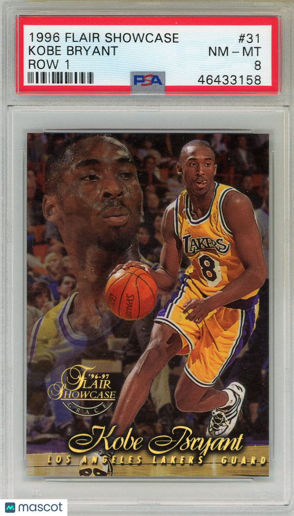 1996 Flair Showcase Kobe Bryant Row 1 #31 PSA 8