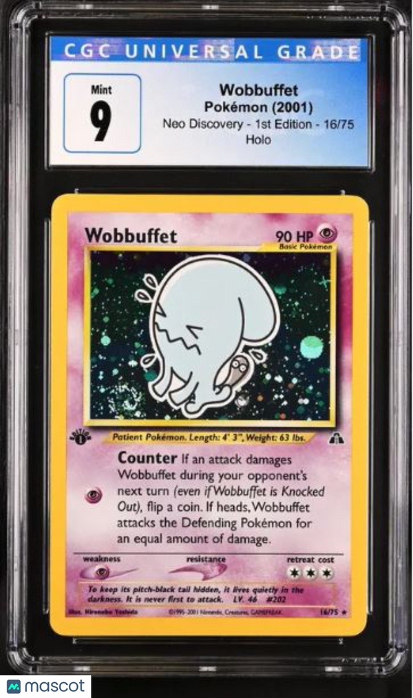 2001 Pokemon Neo Discovery Wobbuffet #16/75 1st Edition CGC 9.0