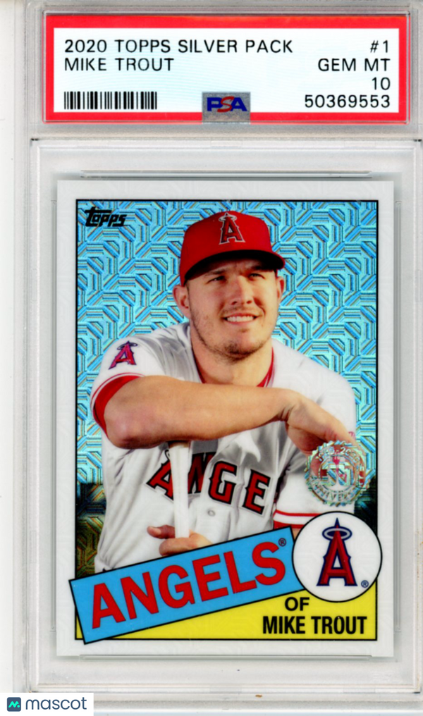 2020 Topps Silver Pack 1985 Chrome Promo Mike Trout #1 PSA 10 Baseball