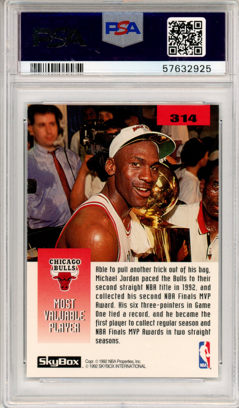 1992 Skybox Michael Jordan #314 PSA 10