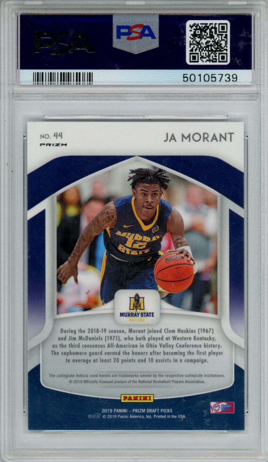 2019 Prizm Draft Picks Ja Morant Pink Pulsar Rookie #44 PSA 9 Memphis Grizzlies