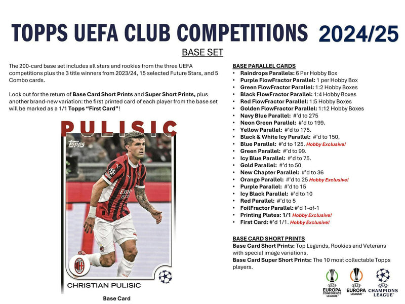 2024/25 Topps UEFA Club Competitions Soccer Hobby Box Flagship Edition (1 Auto)