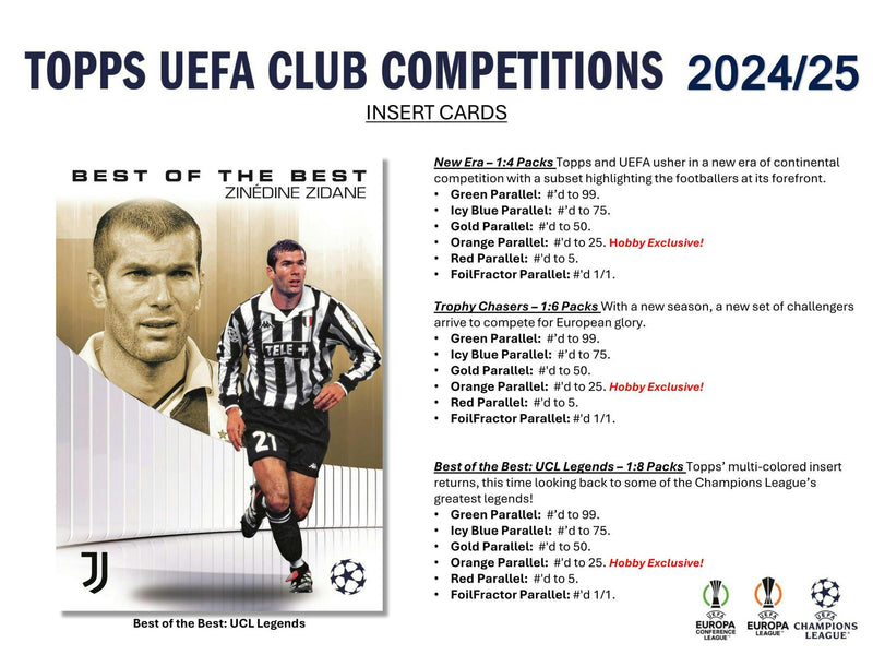 2024/25 Topps UEFA Club Competitions Soccer Hobby Box Flagship Edition (1 Auto)