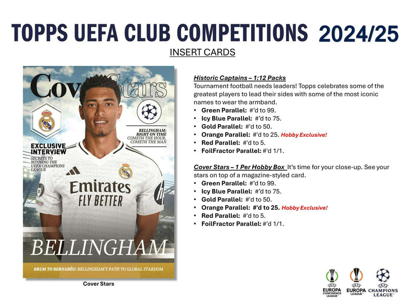 2024/25 Topps UEFA Club Competitions Soccer Hobby Box Flagship Edition (1 Auto)