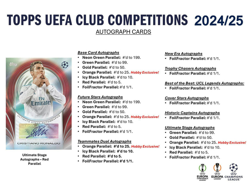 2024/25 Topps UEFA Club Competitions Soccer Hobby Box Flagship Edition (1 Auto)