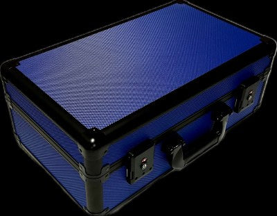 Blue - Graded Slabs Card Aluminum Storage 4 Row Case