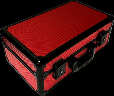 Red - Graded Slabs Card Aluminum Storage 4 Row Case