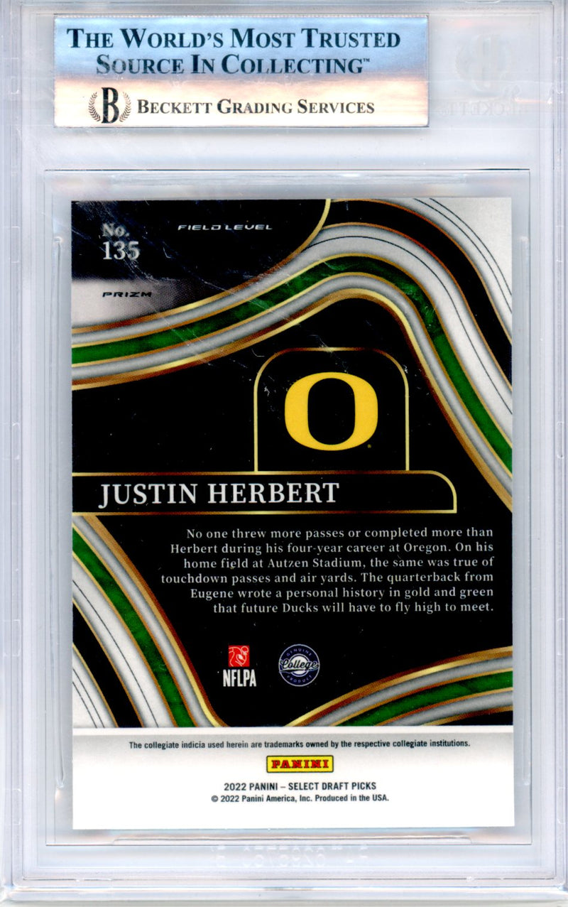 2022 Select Draft Picks Prizms Gold Lazer Justin Herbert